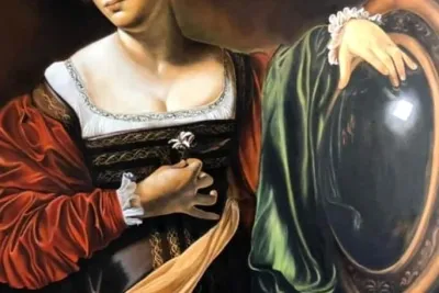Opera di Anna Tassinari: olio su tela (studiando Caravaggio)